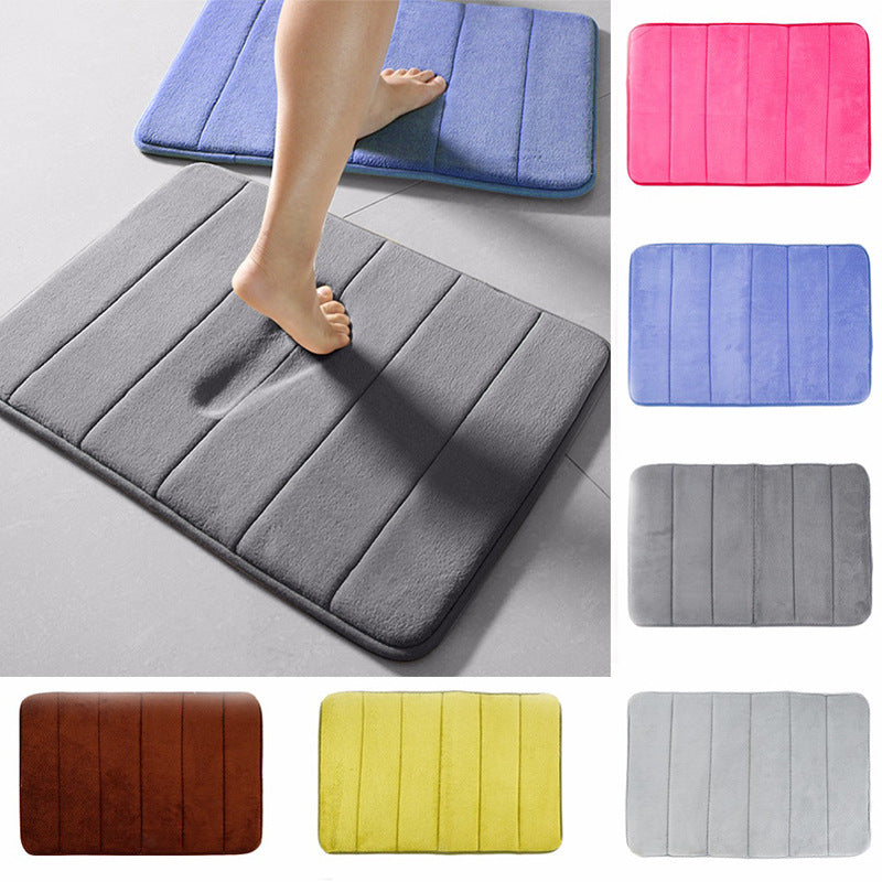 Home Bath Mat Coral Fleece Bathroom Carpet Water Absorption Non-slip Memory Foam Absorbent Washable Rug Toilet Floor Mat Home Bath Mat Coral Fleece Bathroom Carpet Water Absorption Non-slip Memory Foam Absorbent Washable Rug Toilet Floor Mat